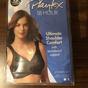 Playtex 18 Hour Wirefree Black Full 38C Bra 4693